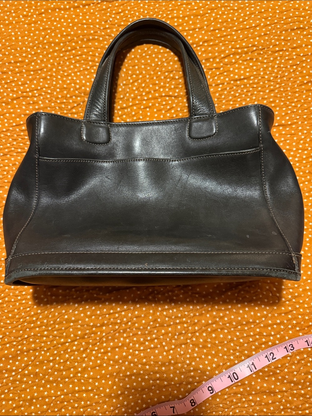 Coach Black Leather Top-Handle Tote - Picture 6 of 12
